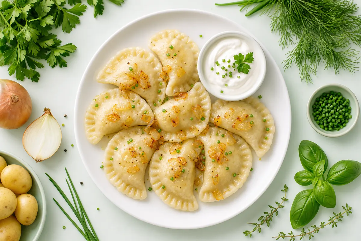 Poolse deegtasjes met aardappel en kwark (pierogi ruskie)